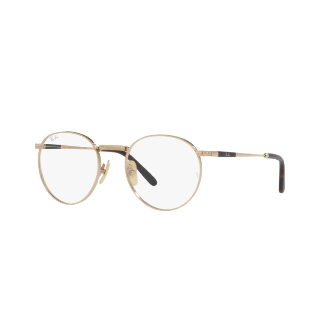 UNISEX EYEGLASSES RAY-BAN RX 8237V ROUND TITANIUM 1220 GOLD CALIBER 50 