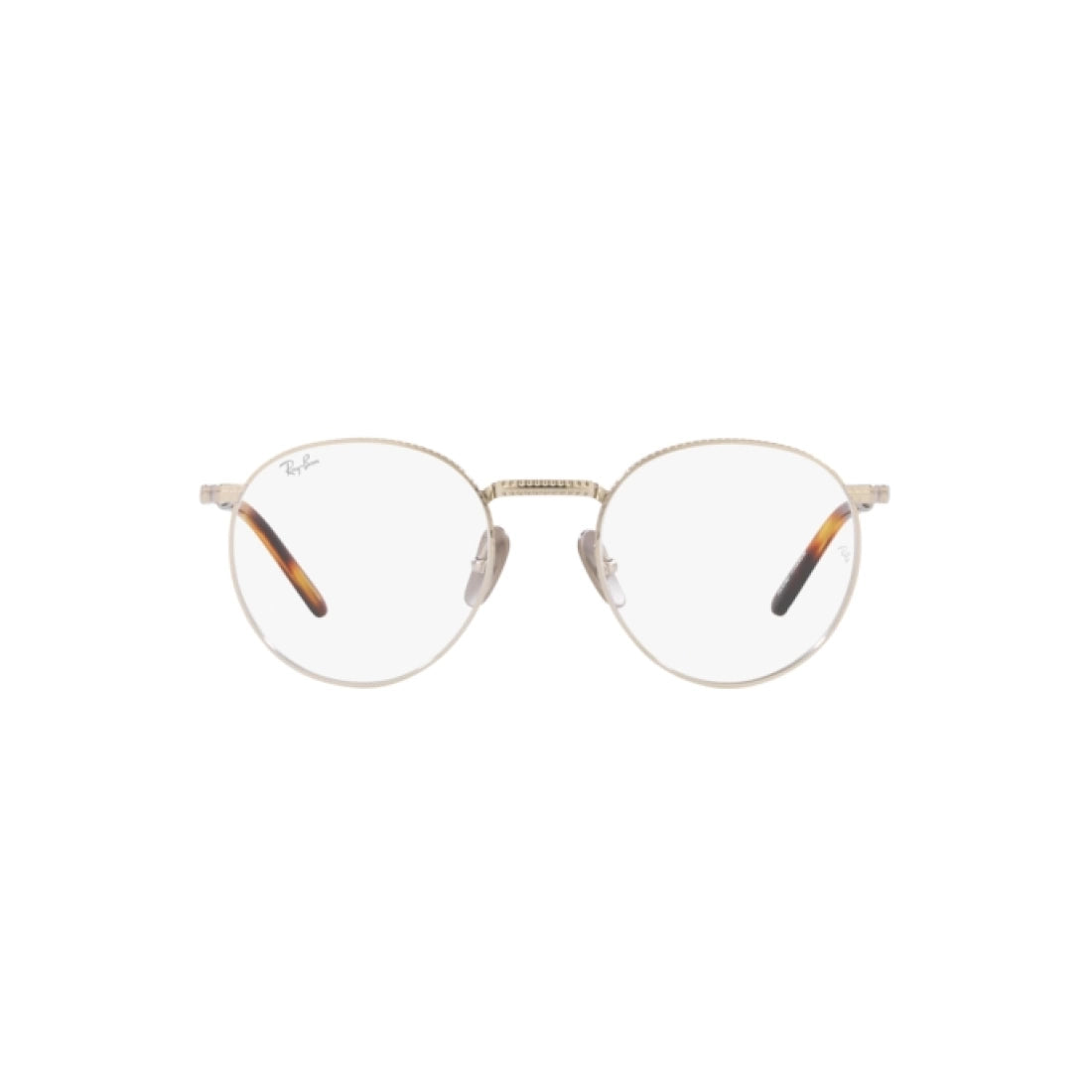 UNISEX EYEGLASSES RAY-BAN RX 8237V ROUND TITANIUM 1224 SILVER CALIBER 50 