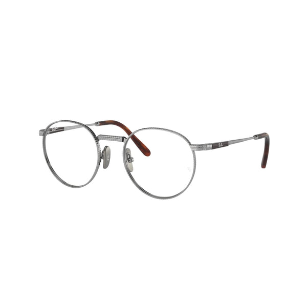 OCCHIALE DA VISTA UNISEX RAY-BAN RX 8237V ROUND TITANIUM 1224 D'ARGENTO CALIBRO 50