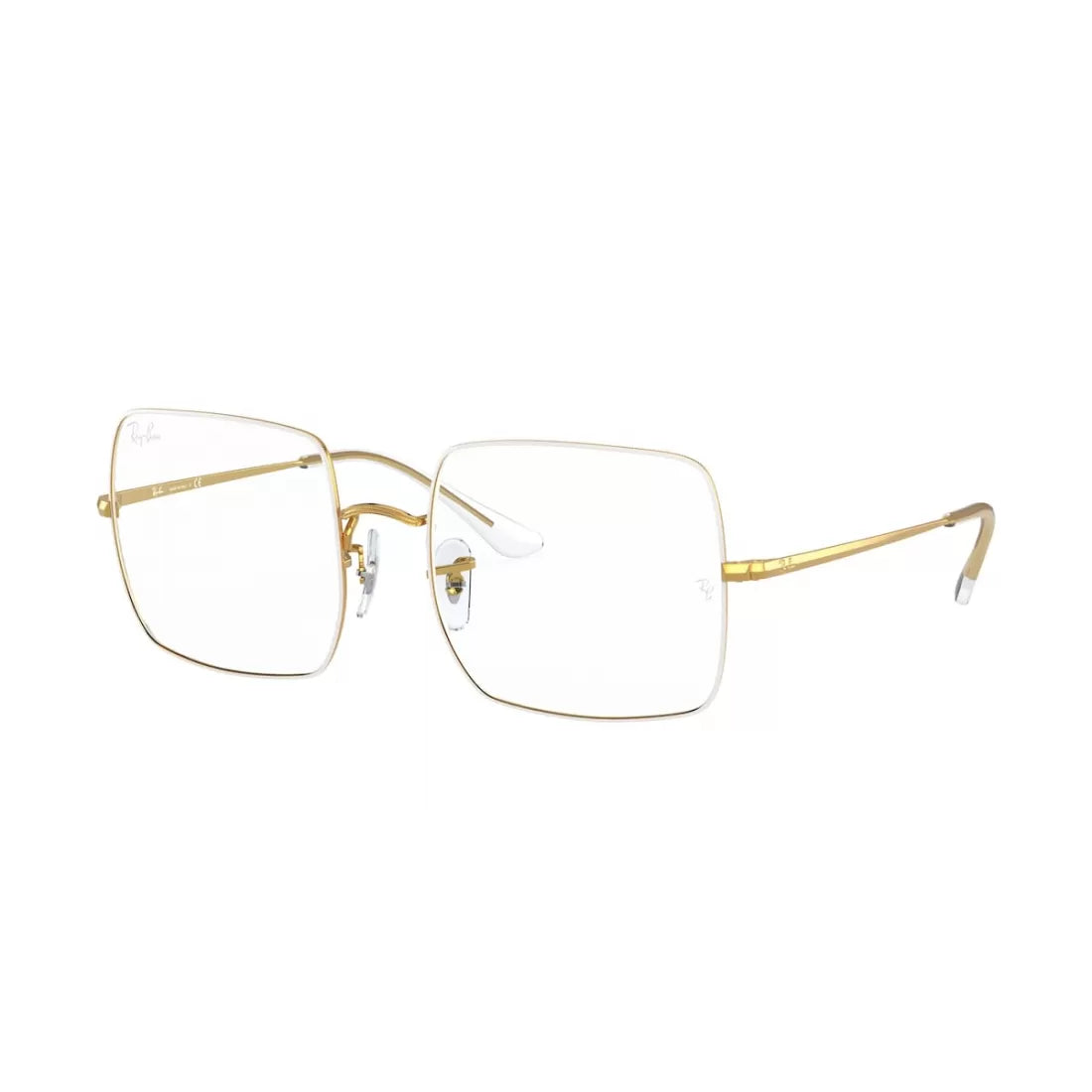 WOMEN'S EYEGLASSES RAY-BAN RX 1971V SQUARE 3104 WHITE ON LEGEND GOLD CALIBER 54 