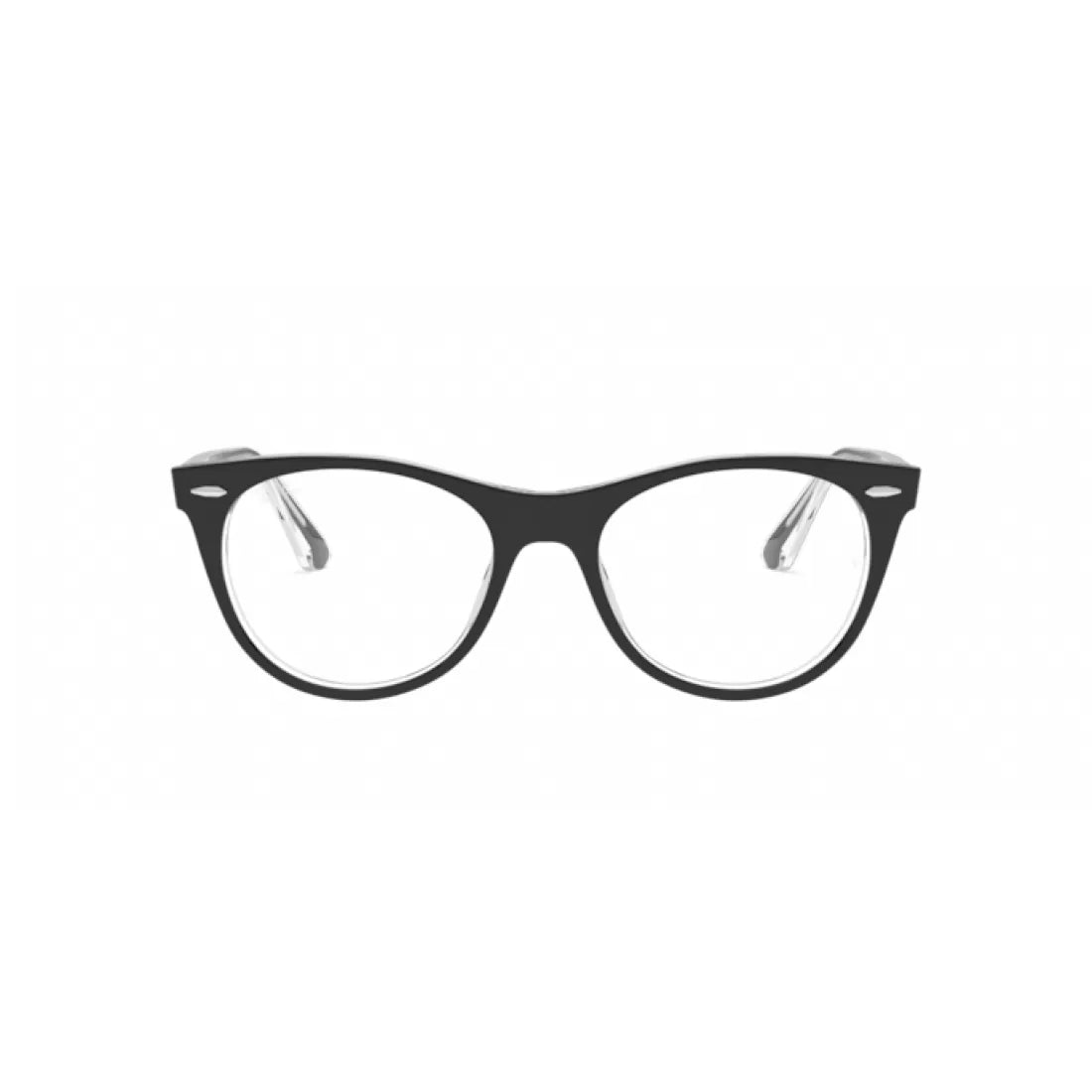 UNISEX EYEGLASSES RAY-BAN RX 2185V WAYFARER II 2034 TOP BLACK ON TRANSPARENT CALIBER 50 