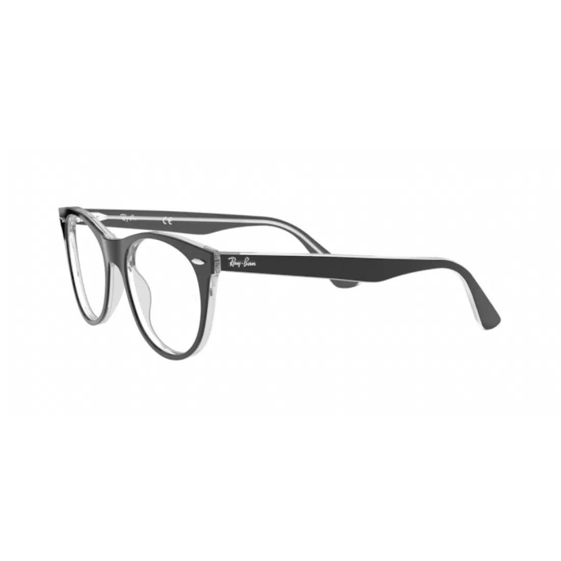 UNISEX EYEGLASSES RAY-BAN RX 2185V WAYFARER II 2034 TOP BLACK ON TRANSPARENT CALIBER 50 