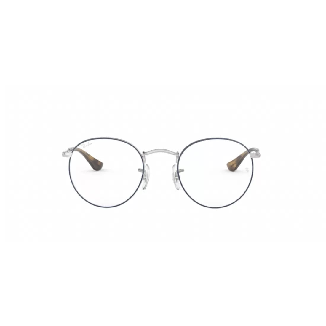 MEN'S EYEGLASSES RAY-BAN RX 3447V ROUND METAL 2970 SILVER TOP BLUE SIZE 47 