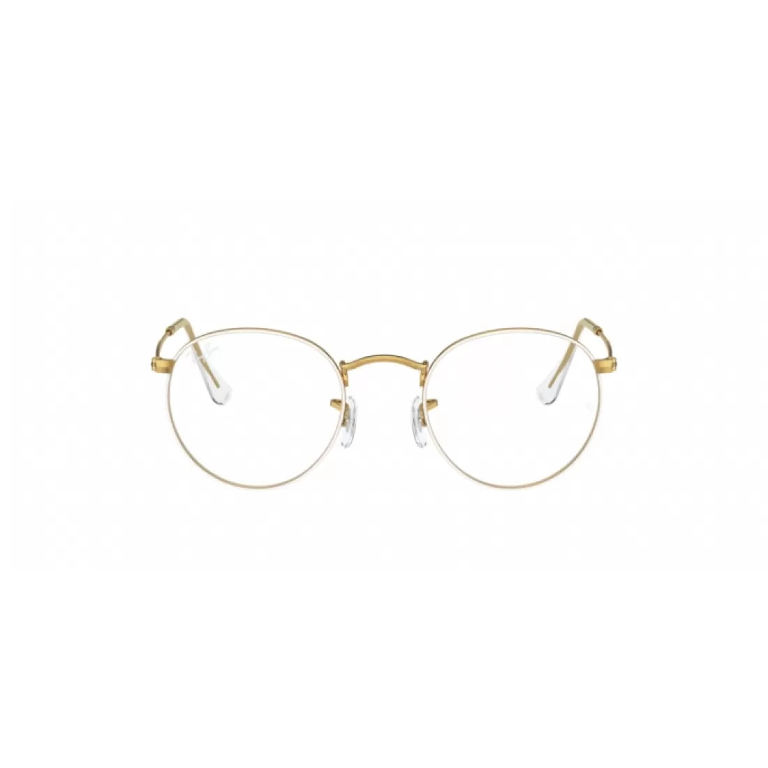 UNISEX EYEGLASSES RAY-BAN RX 3447V ROUND METAL 3104 WHITE ON LEGEND GOLD CALIBER 50 