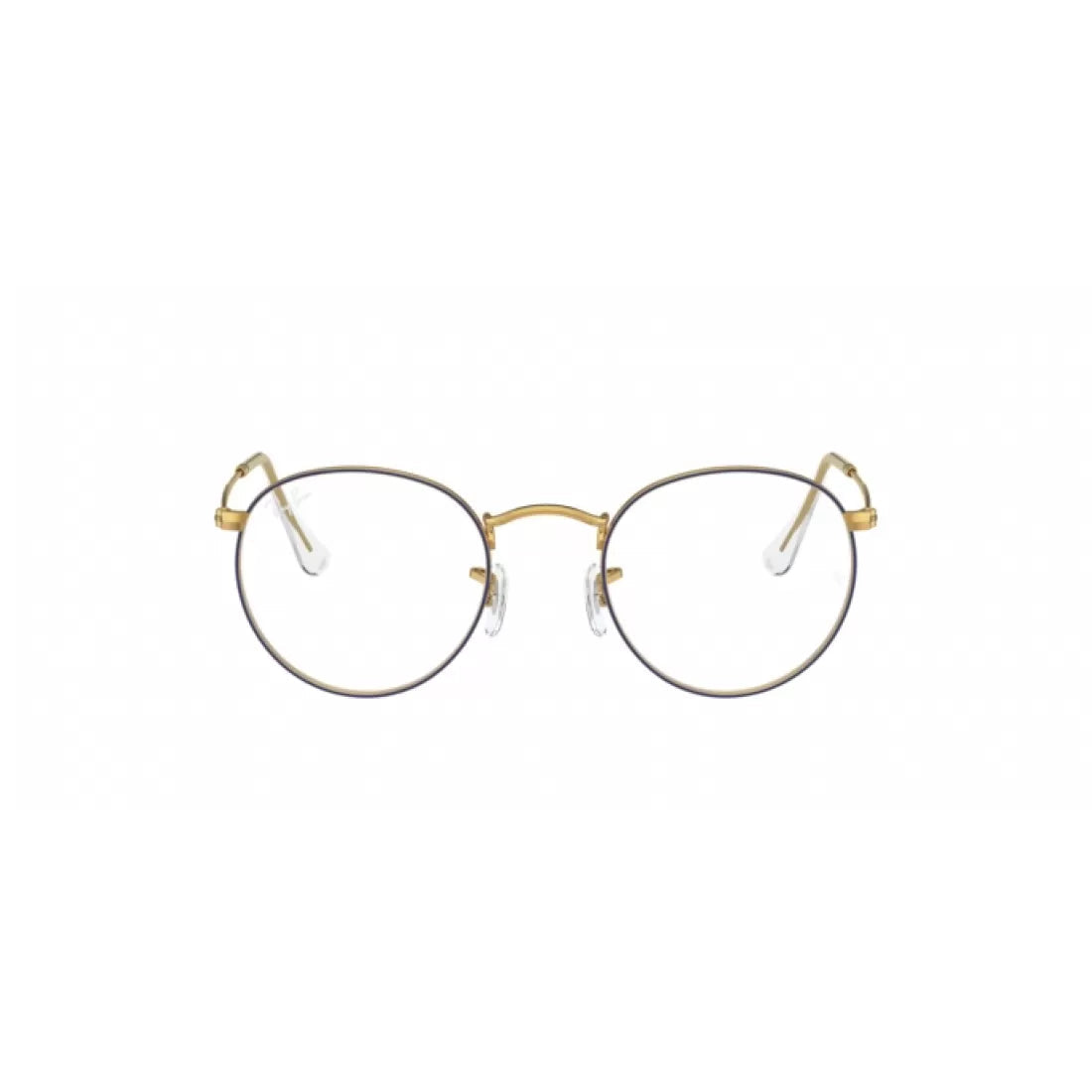 UNISEX EYEGLASSES RAY-BAN RX 3447V ROUND METAL 3105 BLUE ON LEGEND GOLD CALIBER 50 