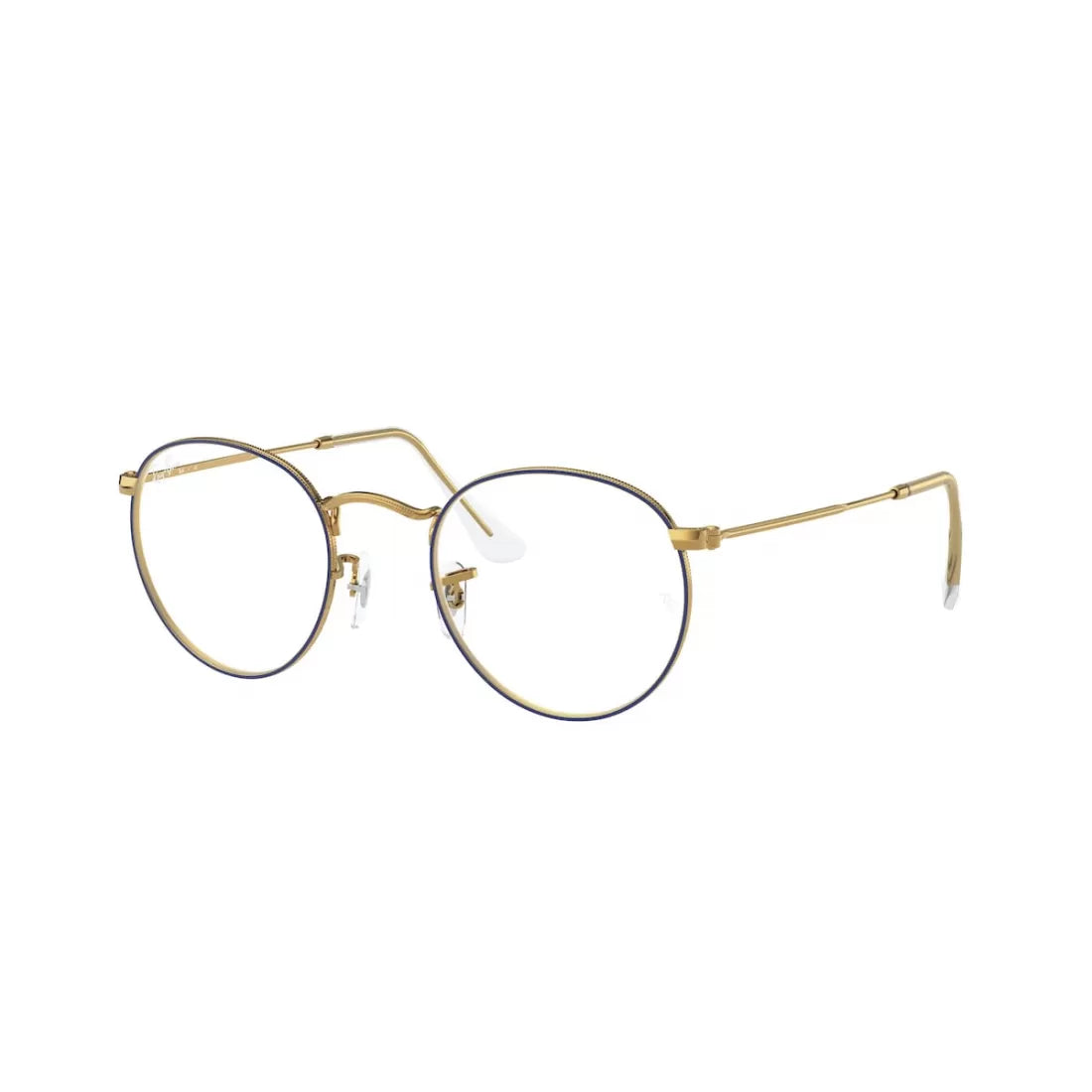 UNISEX EYEGLASSES RAY-BAN RX 3447V ROUND METAL 3105 BLUE ON LEGEND GOLD CALIBER 50 
