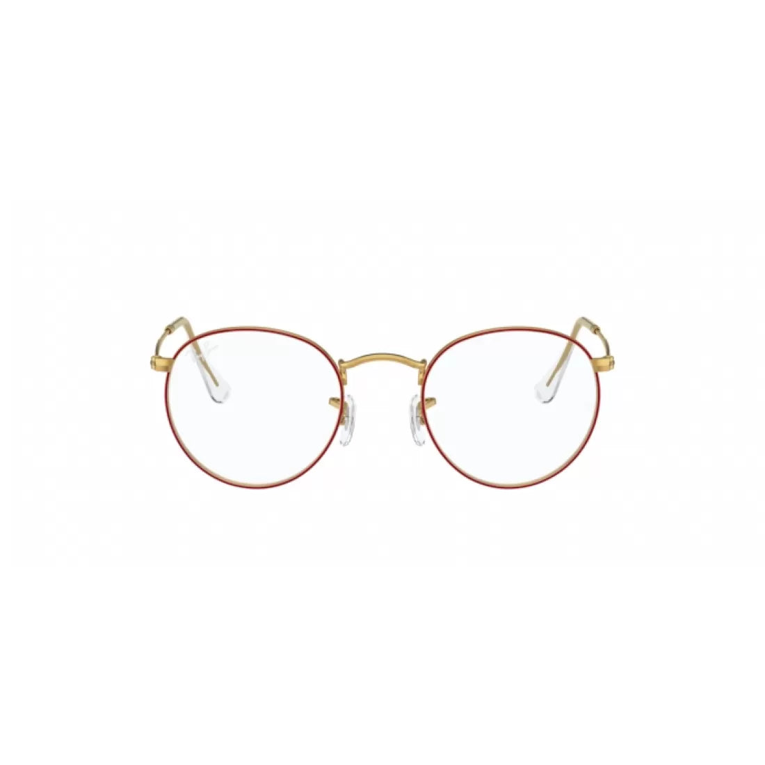 UNISEX EYEGLASSES RAY-BAN RX 3447V ROUND METAL 3106 RED ON LEGEND GOLD CALIBER 50 