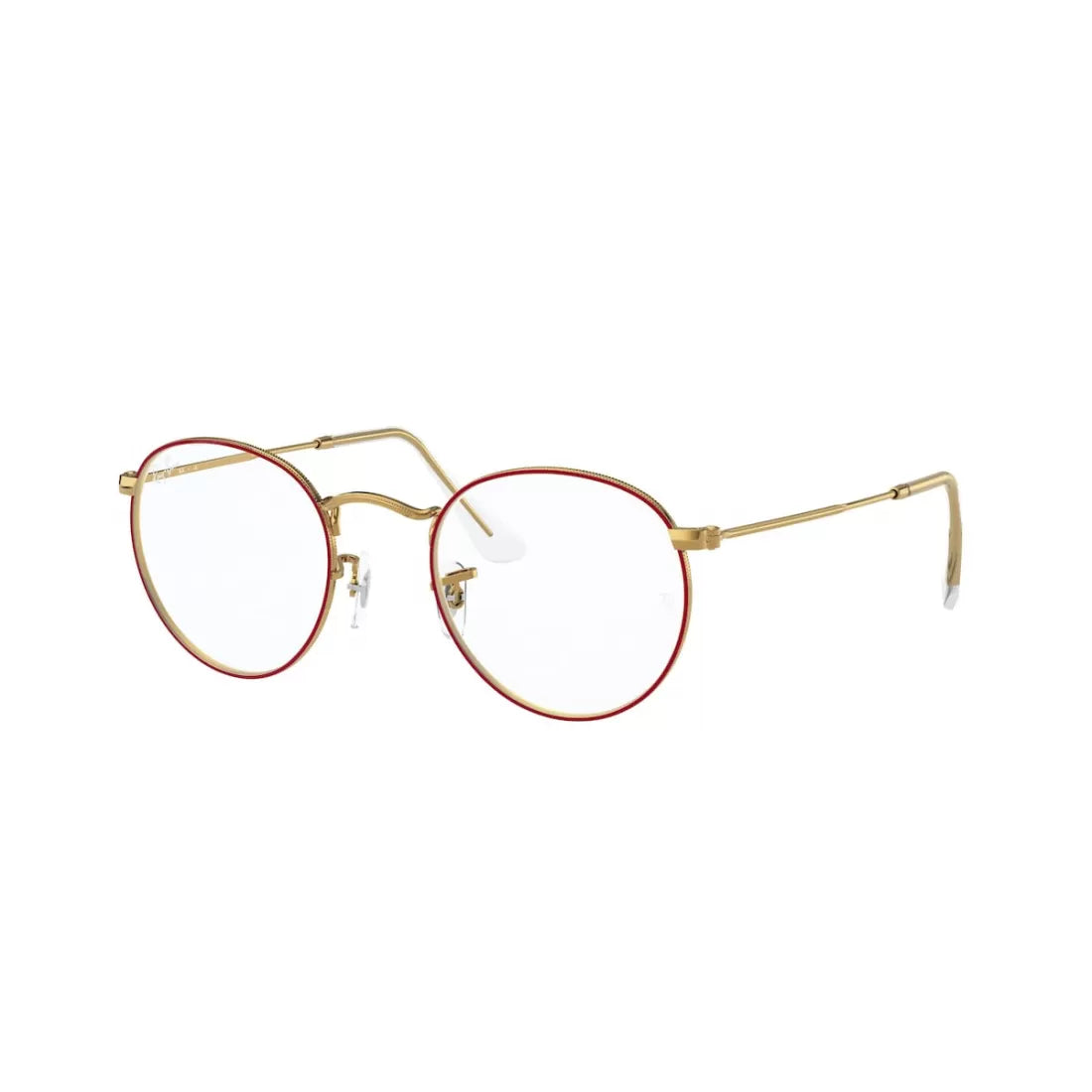 UNISEX EYEGLASSES RAY-BAN RX 3447V ROUND METAL 3106 RED ON LEGEND GOLD CALIBER 50 