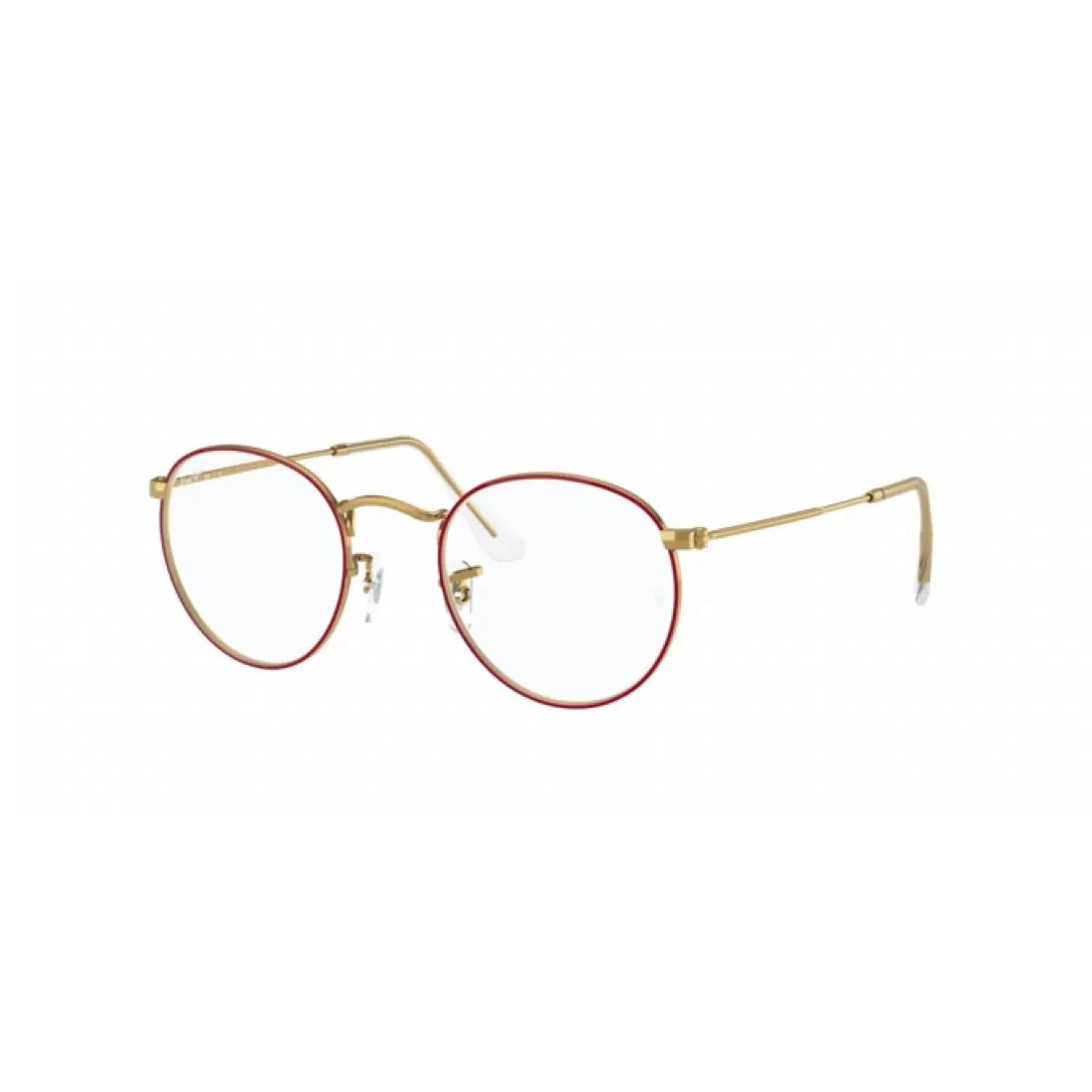 UNISEX EYEGLASSES RAY-BAN RX 3447V ROUND METAL 3106 RED ON LEGEND GOLD CALIBER 47 