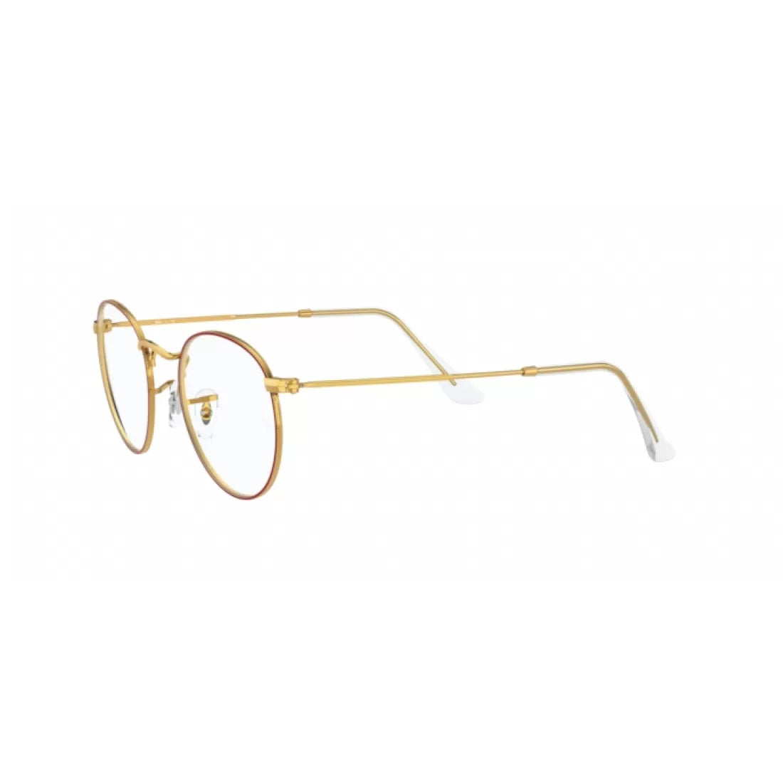 UNISEX EYEGLASSES RAY-BAN RX 3447V ROUND METAL 3106 RED ON LEGEND GOLD CALIBER 47 