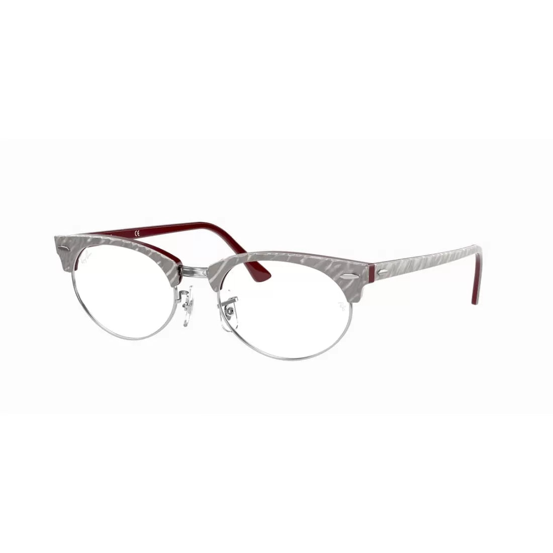 UNISEX EYEGLASSES RAY-BAN RX 3946V - 8050 TOP GRAY WRINKLED ON BORDEAUX CALIBER 52 