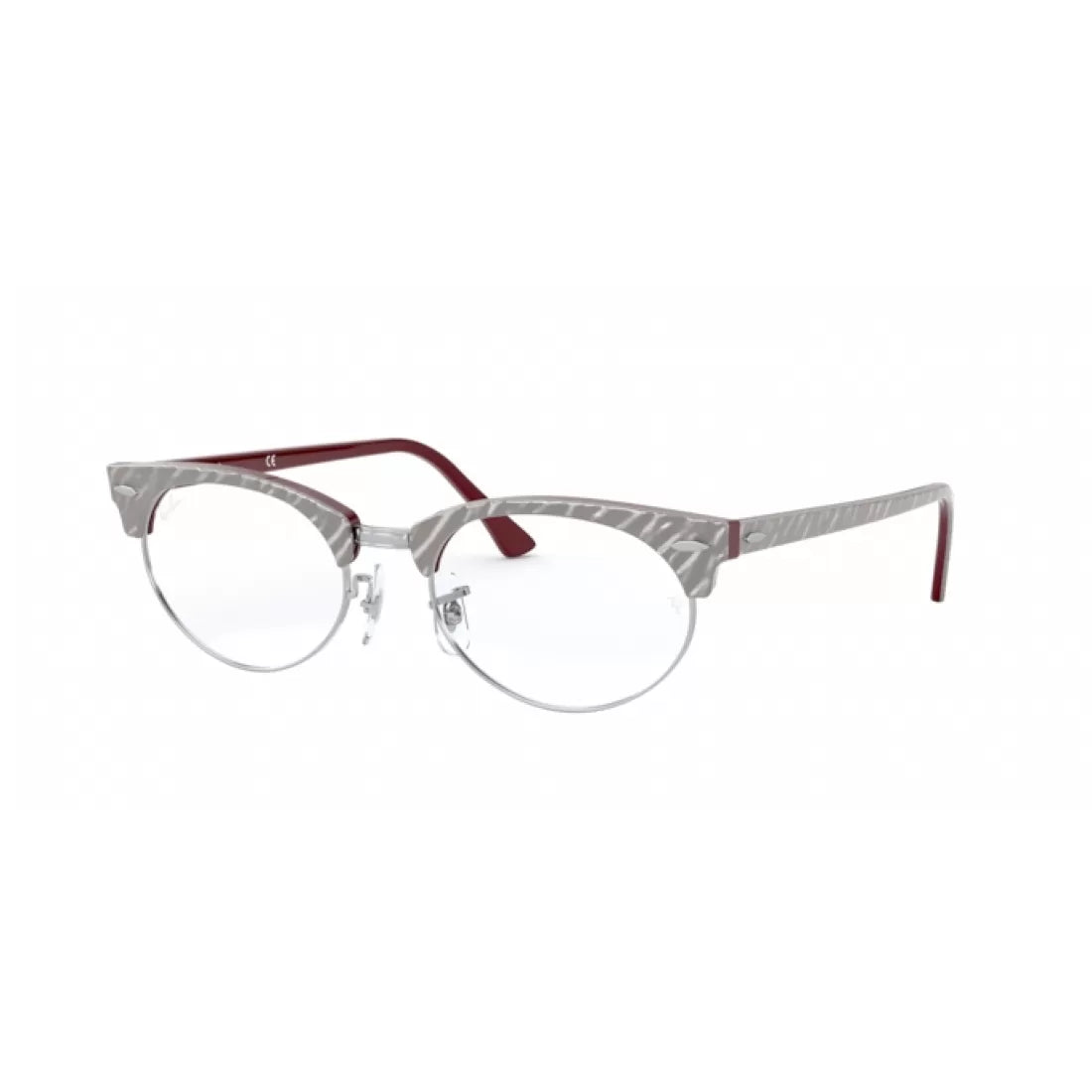 UNISEX EYEGLASSES RAY-BAN RX 3946V - 8050 TOP GRAY WRINKLED ON BORDEAUX CALIBER 50 