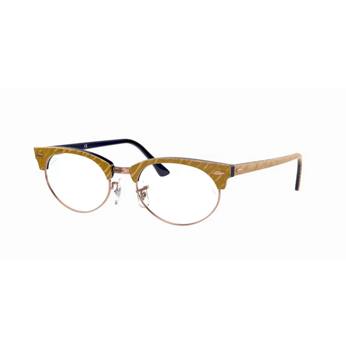 UNISEX EYEGLASSES RAY-BAN RX 3946V - 8051 BEIGE ON BLUE WRINKLED TOP CALIBER 52 