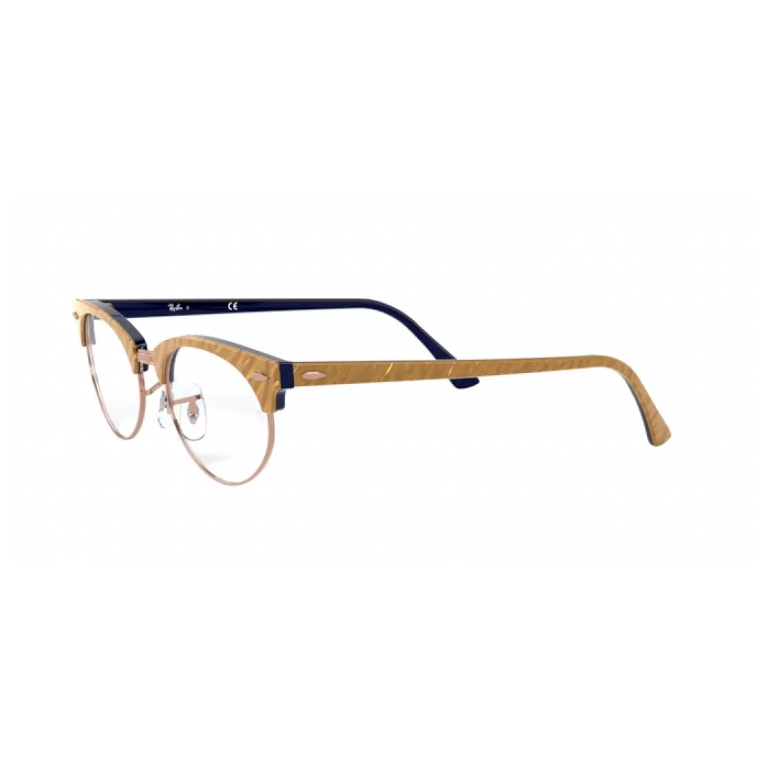 UNISEX EYEGLASSES RAY-BAN RX 3946V - 8051 BEIGE ON BLUE WRINKLED TOP CALIBER 52 