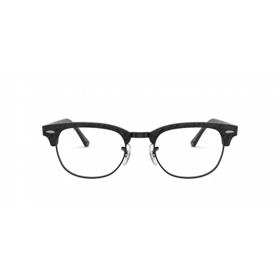 OCCHIALE DA VISTA UNISEX RAY-BAN RX 5154 CLUBMASTER 8049 PARTE SUPERIORE RUGOSA NERO SU NERO CALIBRO 49