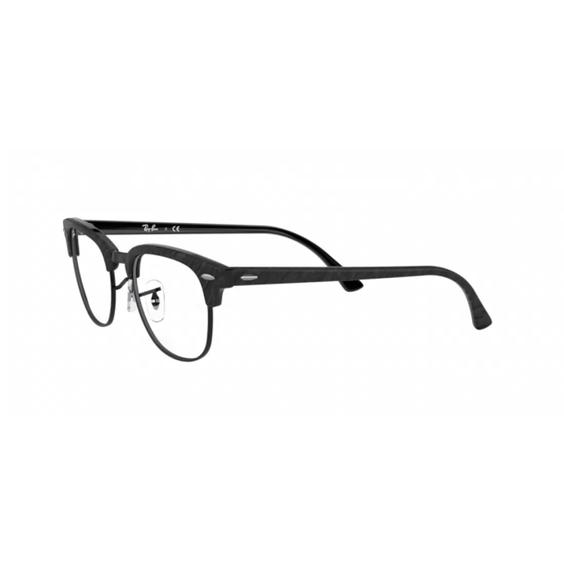 OCCHIALE DA VISTA UNISEX RAY-BAN RX 5154 CLUBMASTER 8049 PARTE SUPERIORE RUGOSA NERO SU NERO CALIBRO 49