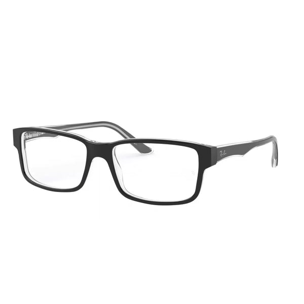 OCCHIALE DA VISTA UOMO RAY-BAN RX 5245 - 2034 NERO SUPERIORE SU TRASPARENTE CALIBRO 52