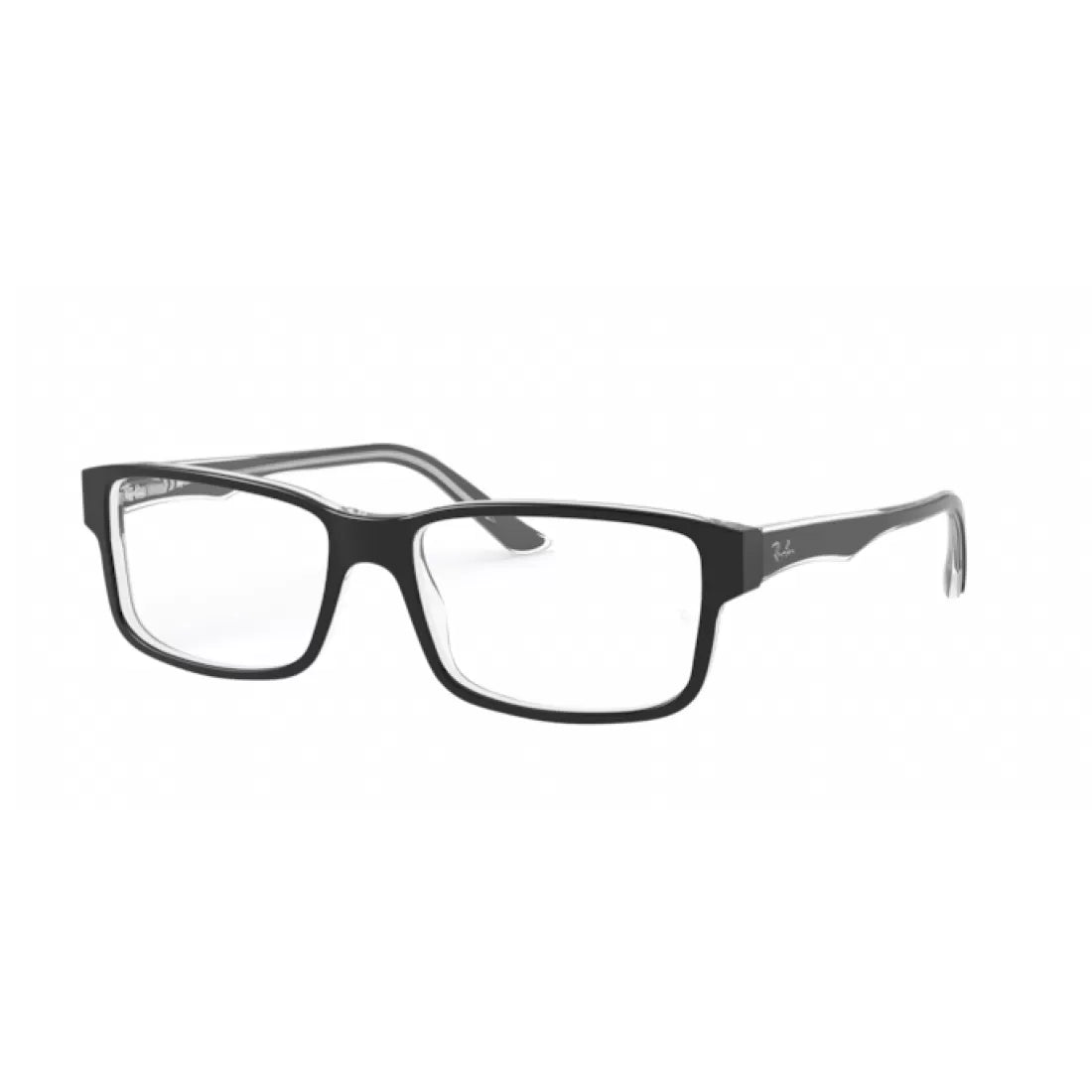 OCCHIALE DA VISTA UOMO RAY-BAN RX 5245 - 2034 NERO SUPERIORE SU TRASPARENTE CALIBRO 52