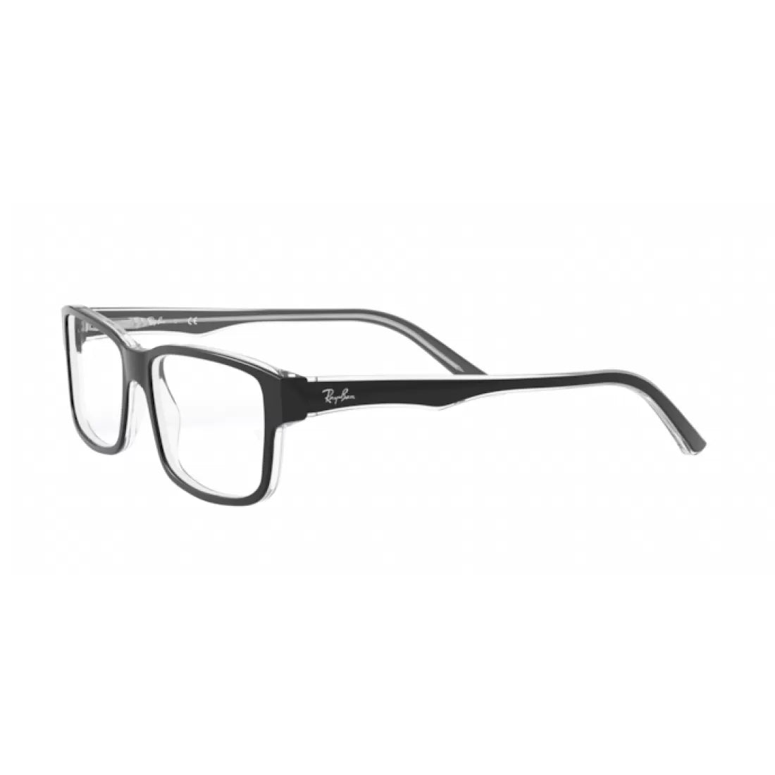 OCCHIALE DA VISTA UOMO RAY-BAN RX 5245 - 2034 NERO SUPERIORE SU TRASPARENTE CALIBRO 52