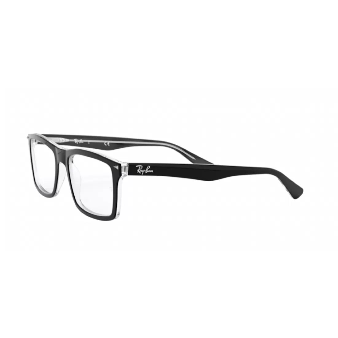 OCCHIALE DA VISTA UOMO RAY-BAN RX 5287 - 2034 NERO SUPERIORE SU TRASPARENTE CALIBRO 52