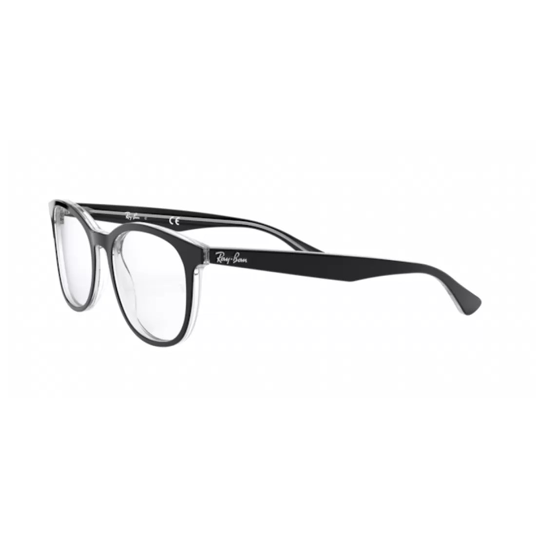OCCHIALE DA VISTA UNISEX RAY-BAN RX 5356 - 2034 NERO SUPERIORE SU TRASPARENTE CALIBRO 52
