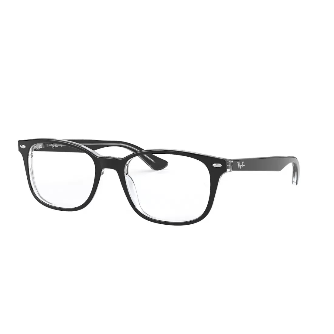 OCCHIALE DA VISTA UNISEX RAY-BAN RX 5375 - 2034 NERO SUPERIORE SU TRASPARENTE CALIBRO 51