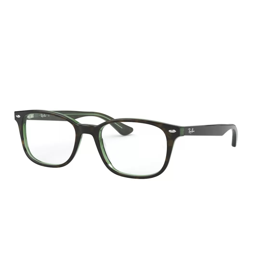OCCHIALE DA VISTA UNISEX RAY-BAN RX 5375 - 2383 CIMA HAVANA SU VERDE TRASPARENTE CALIBRO 51