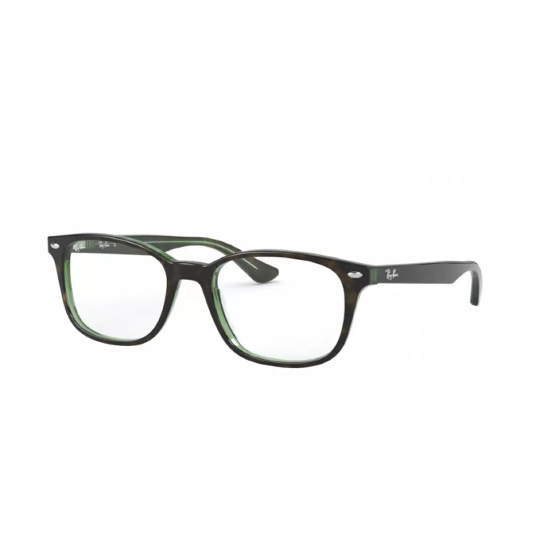 OCCHIALE DA VISTA UNISEX RAY-BAN RX 5375 - 2383 CIMA HAVANA SU VERDE TRASPARENTE CALIBRO 53