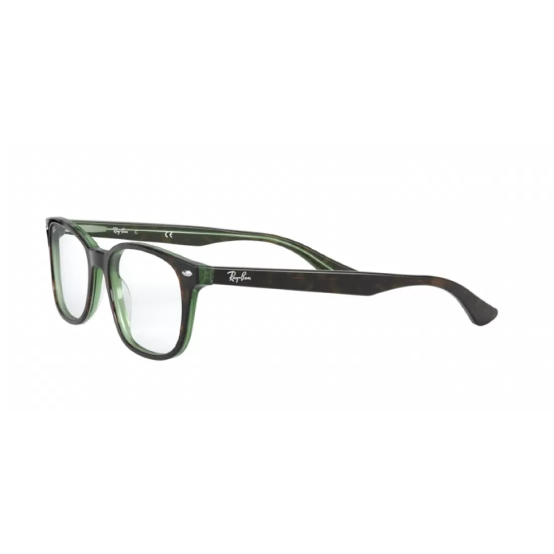OCCHIALE DA VISTA UNISEX RAY-BAN RX 5375 - 2383 CIMA HAVANA SU VERDE TRASPARENTE CALIBRO 51