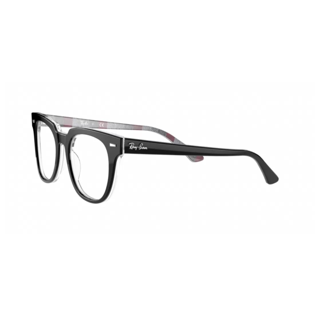 OCCHIALE DA VISTA UNISEX RAY-BAN RX 5377 METEOR 8089 NERO SU CHEVRON GRIGIO BORDEAUX CALIBRO 52