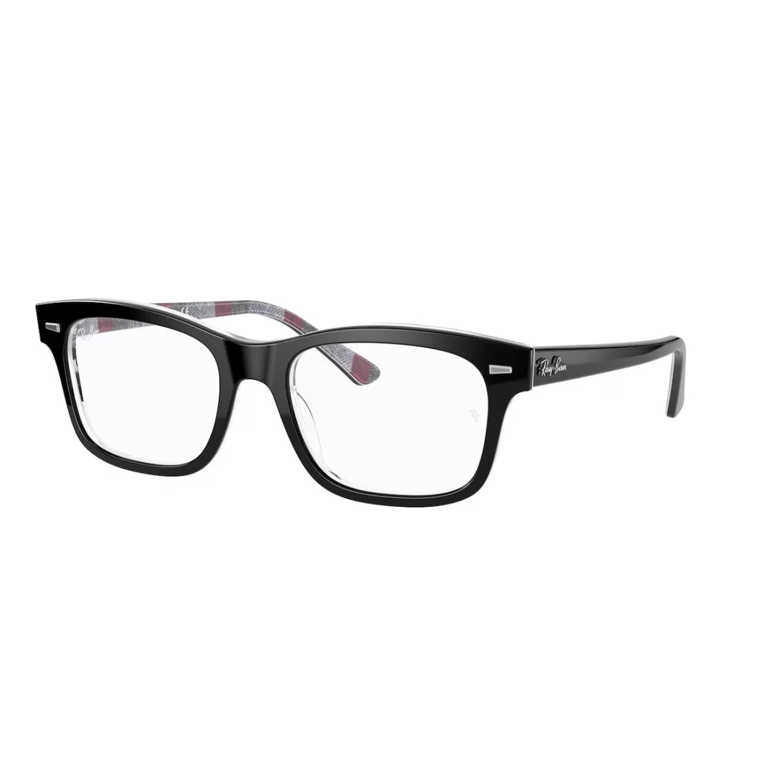 OCCHIALE DA VISTA UNISEX RAY-BAN RX 5383 - 8089 NERO SU CHEVRON GRIGIO BORDEAUX CALIBRO 54