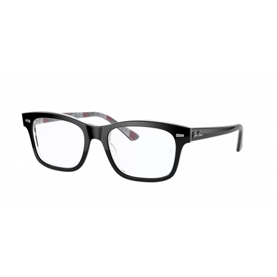 OCCHIALE DA VISTA UNISEX RAY-BAN RX 5383 - 8089 NERO SU CHEVRON GRIGIO BORDEAUX CALIBRO 52