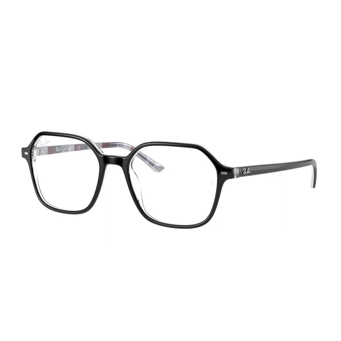 UNISEX EYEGLASSES RAY-BAN RX 5394 JOHN 8089 BLACK ON CHEVRON BORDEAUX GRAY CALIBER 49 