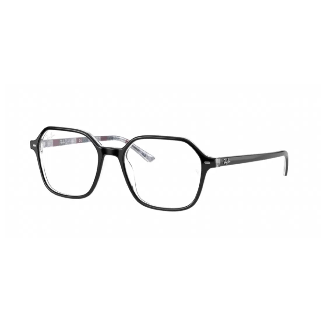 UNISEX EYEGLASSES RAY-BAN RX 5394 JOHN 8089 BLACK ON CHEVRON BORDEAUX GRAY CALIBER 49 