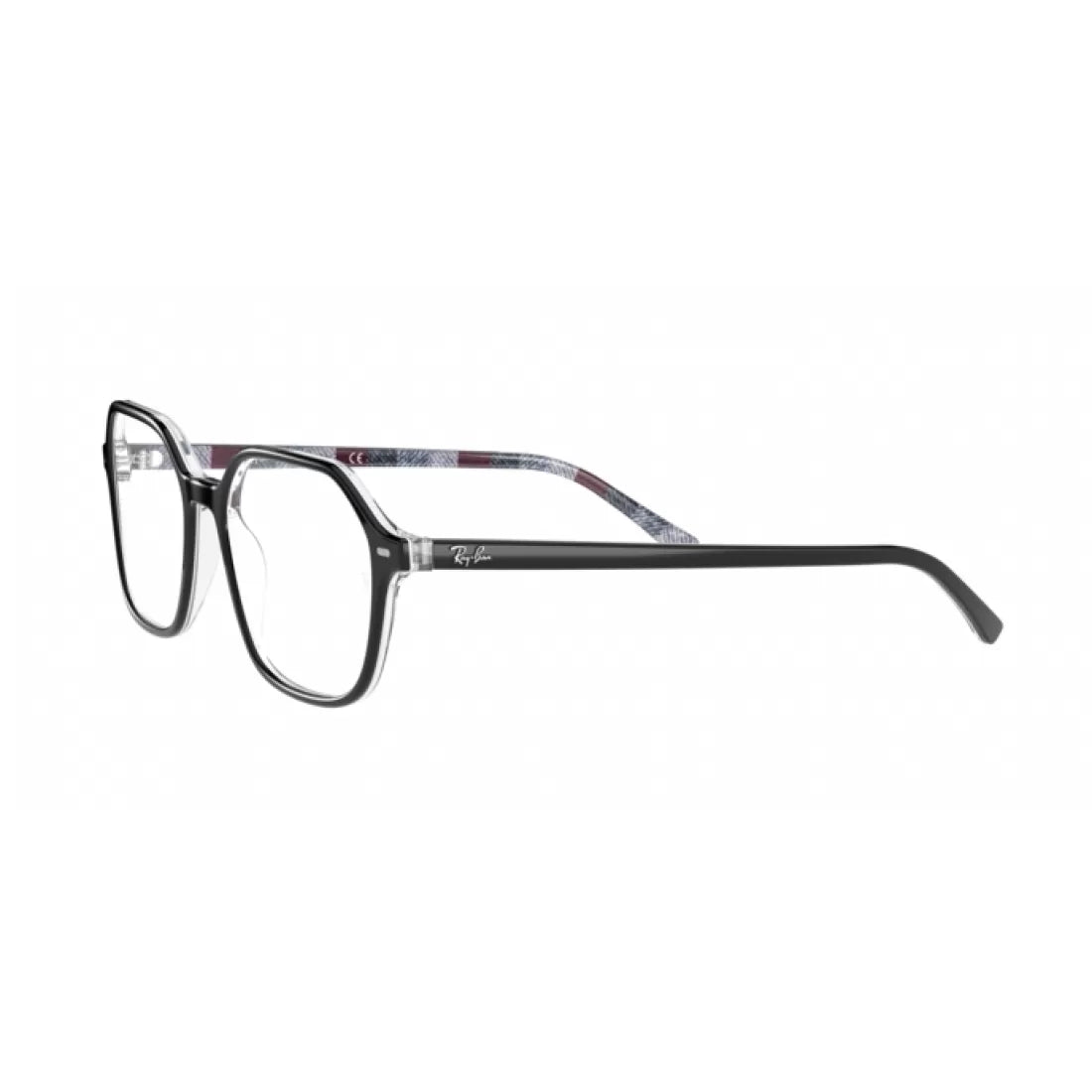 UNISEX EYEGLASSES RAY-BAN RX 5394 JOHN 8089 BLACK ON CHEVRON BORDEAUX GRAY CALIBER 49 