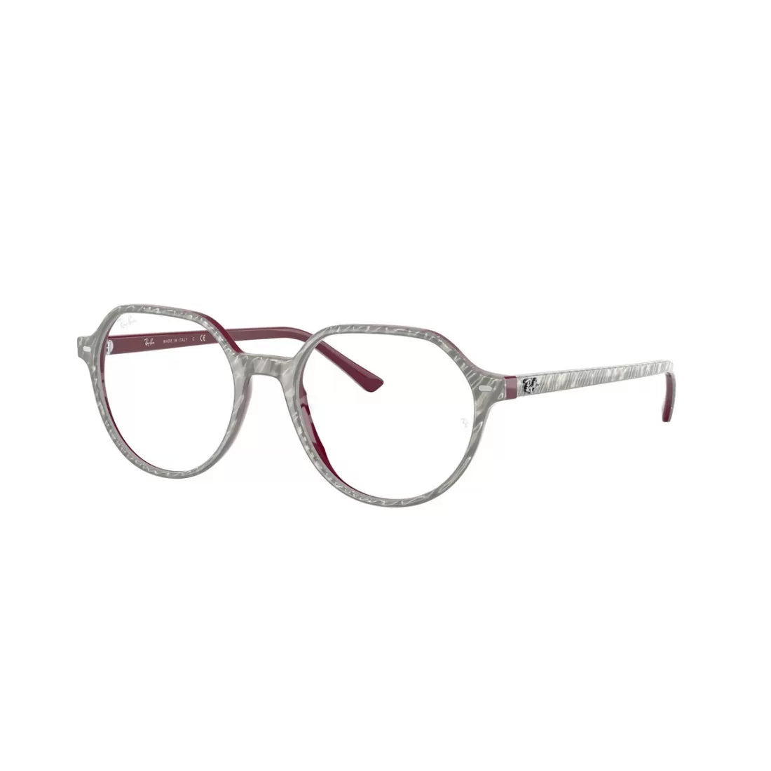 UNISEX EYEGLASSES RAY-BAN RX 5395 THALIA 8050 WRINKLED GRAY ON BORDEAUX CALIBER 49 