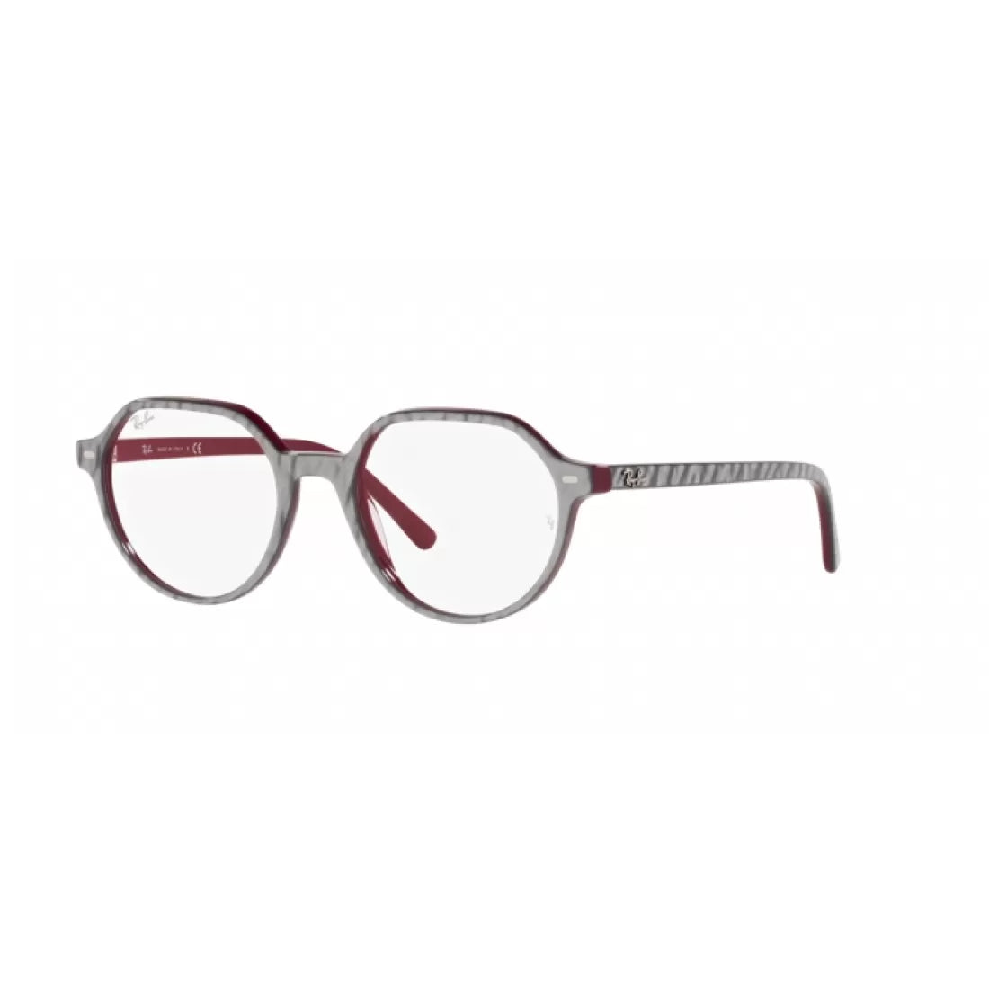 UNISEX EYEGLASSES RAY-BAN RX 5395 THALIA 8050 WRINKLED GRAY ON BORDEAUX CALIBER 49 