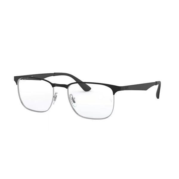 OCCHIALE DA VISTA UNISEX RAY-BAN RX 6363 - 2861 TOP ARGENTO SU NERO CALIBRO 52