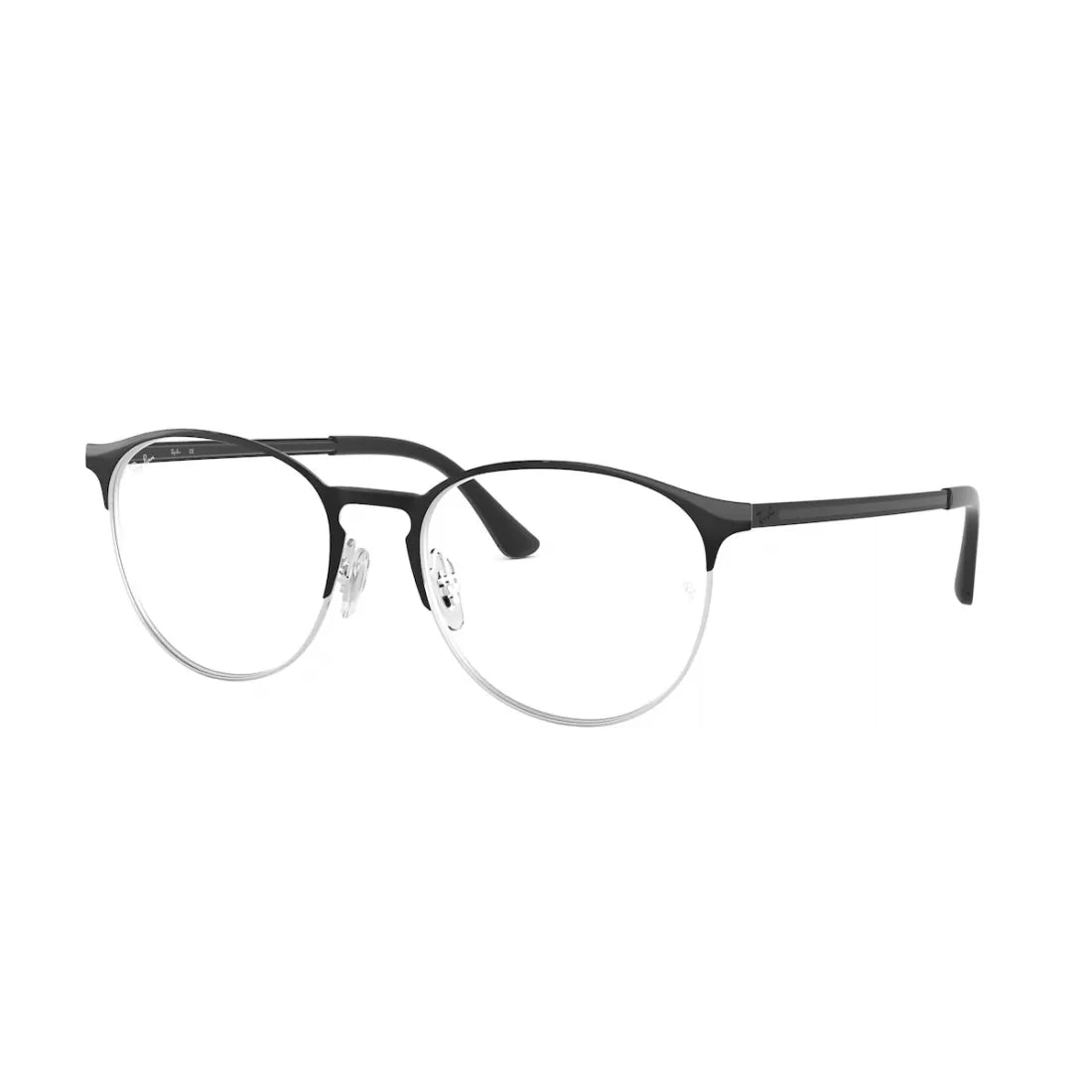 UNISEX EYEGLASSES RAY-BAN RX 6375 - 2861 SILVER TOP BLACK CALIBER 53 