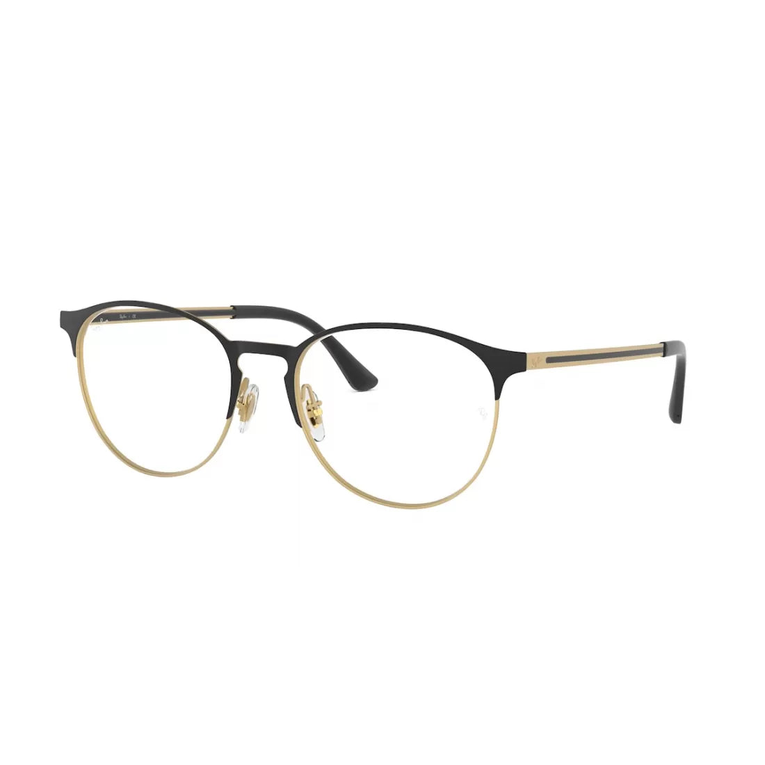 UNISEX EYEGLASSES RAY-BAN RX 6375 - 3051 MATT BLACK ON GOLD RUBBER CALIBER 53 