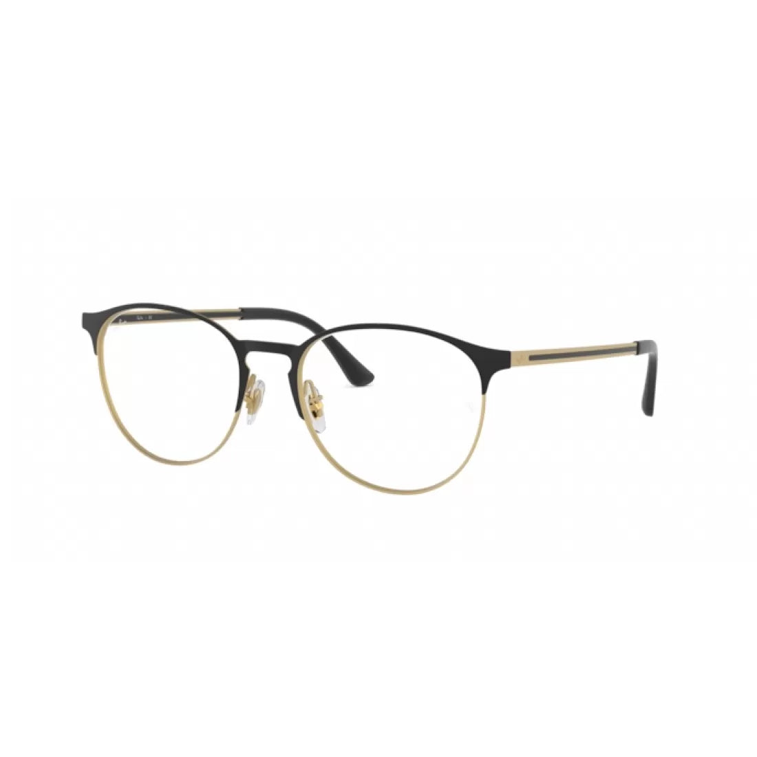 UNISEX EYEGLASSES RAY-BAN RX 6375 - 3051 MATT BLACK ON GOLD RUBBER CALIBER 53 