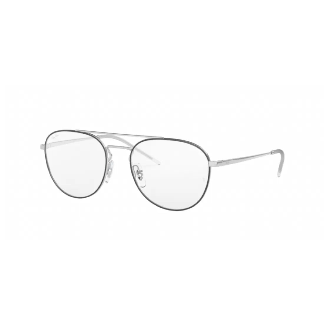 UNISEX EYEGLASSES RAY-BAN RX 6414 - 2983 TOP SILVER BLACK CALIBER 53 