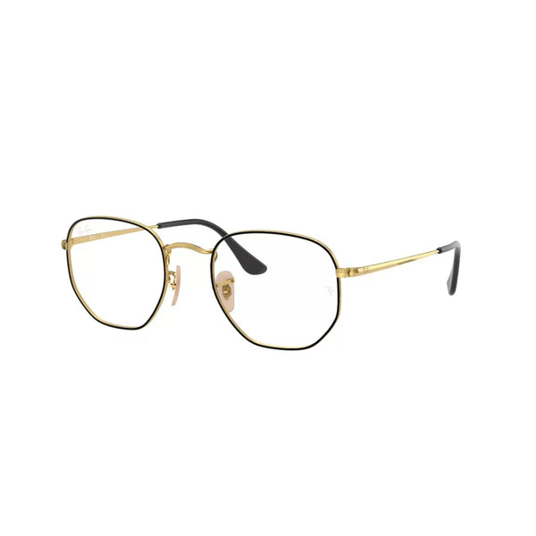 UNISEX EYEGLASSES RAY-BAN RX 6448 - 2991 TOP BLACK ON GOLD CALIBER 51 