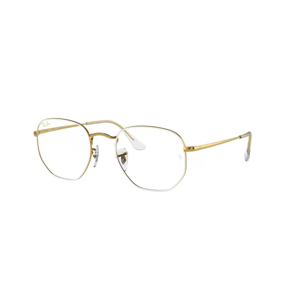 OCCHIALE DA VISTA UNISEX RAY-BAN RX 6448 - 3104 BIANCO SU LEGGENDA ORO |  48