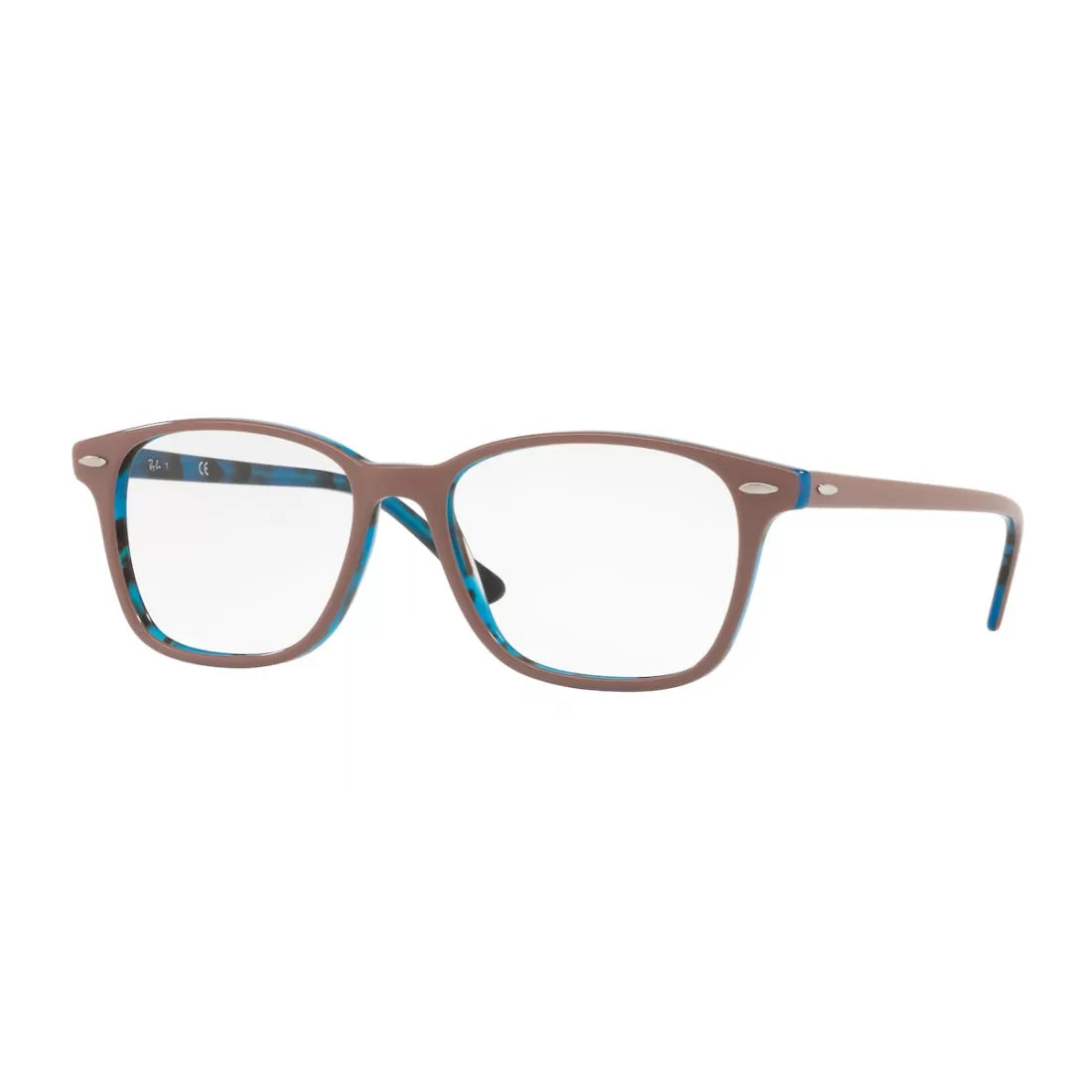 UNISEX EYEGLASSES RAY-BAN RX 7119 - 5715 LIGHT BROWN TOP ON BLUE HAVANA SIZE 55 