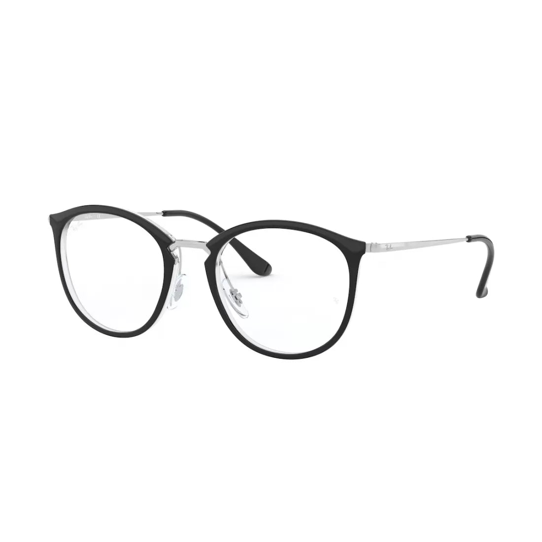 UNISEX EYEGLASSES RAY-BAN RX 7140 - 5852 TRANSPARENT TOP BLACK SIZE 51 
