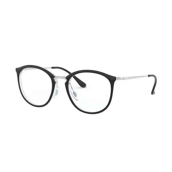 OCCHIALE DA VISTA UNISEX RAY-BAN RX 7140 - 5852 TRASPARENTE IN ALTO NERO CALIBRO 51