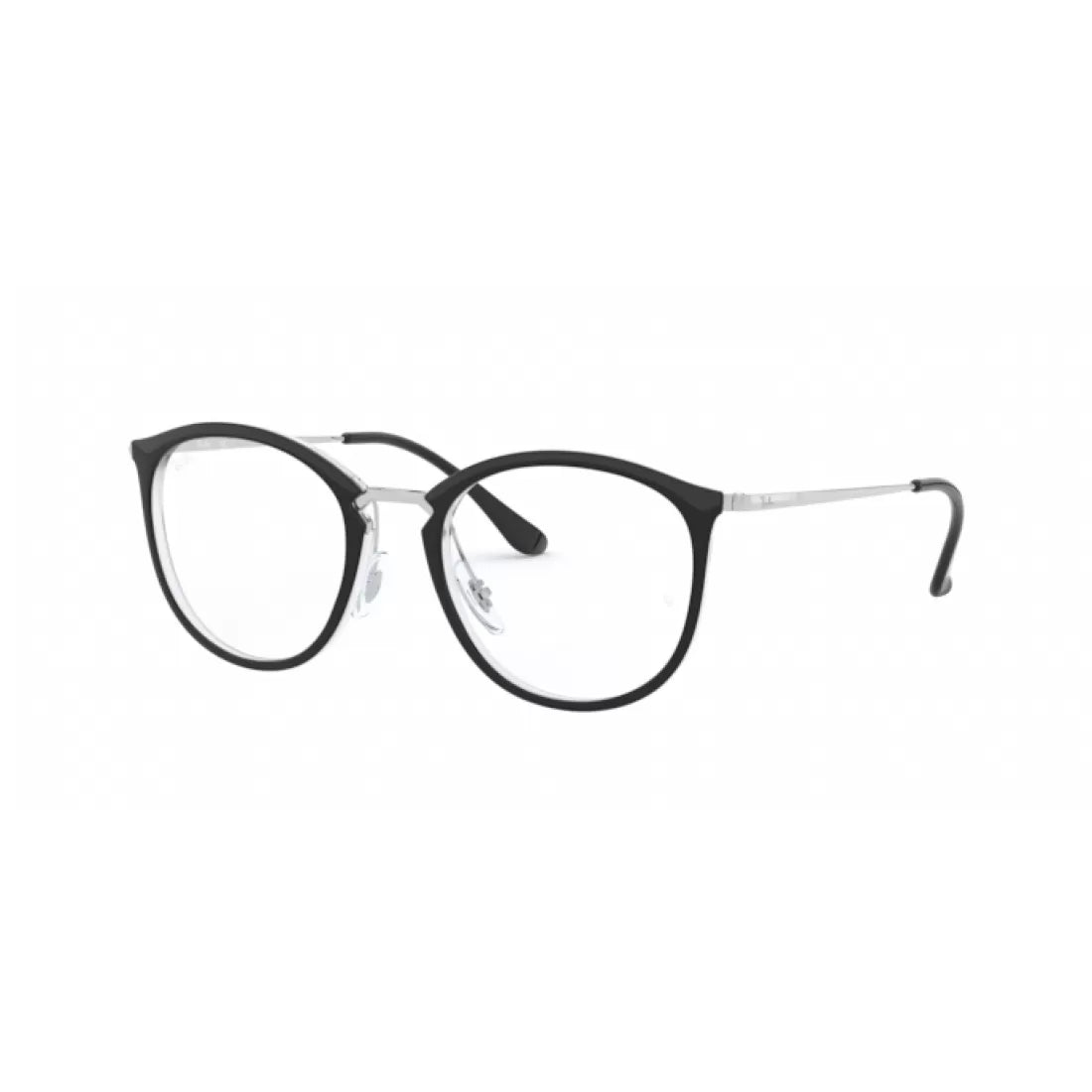 UNISEX EYEGLASSES RAY-BAN RX 7140 - 5852 TRANSPARENT TOP BLACK SIZE 51 