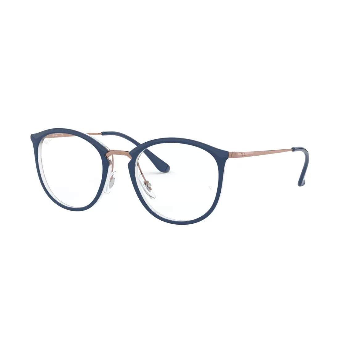 UNISEX EYEGLASSES RAY-BAN RX 7140 - 5853 TRANSPARENT TOP BLUE SIZE 51 