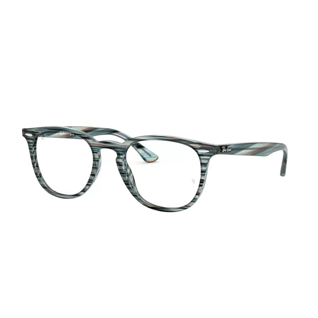 UNISEX EYEGLASSES RAY-BAN RX 7159 - 5750 BLUE GRAY STRIPPED CALIBER 52 